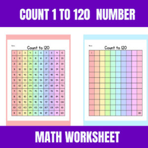 Red Colorful Rainbow Count 1 to 120 - Fun Math Worksheets for Kids